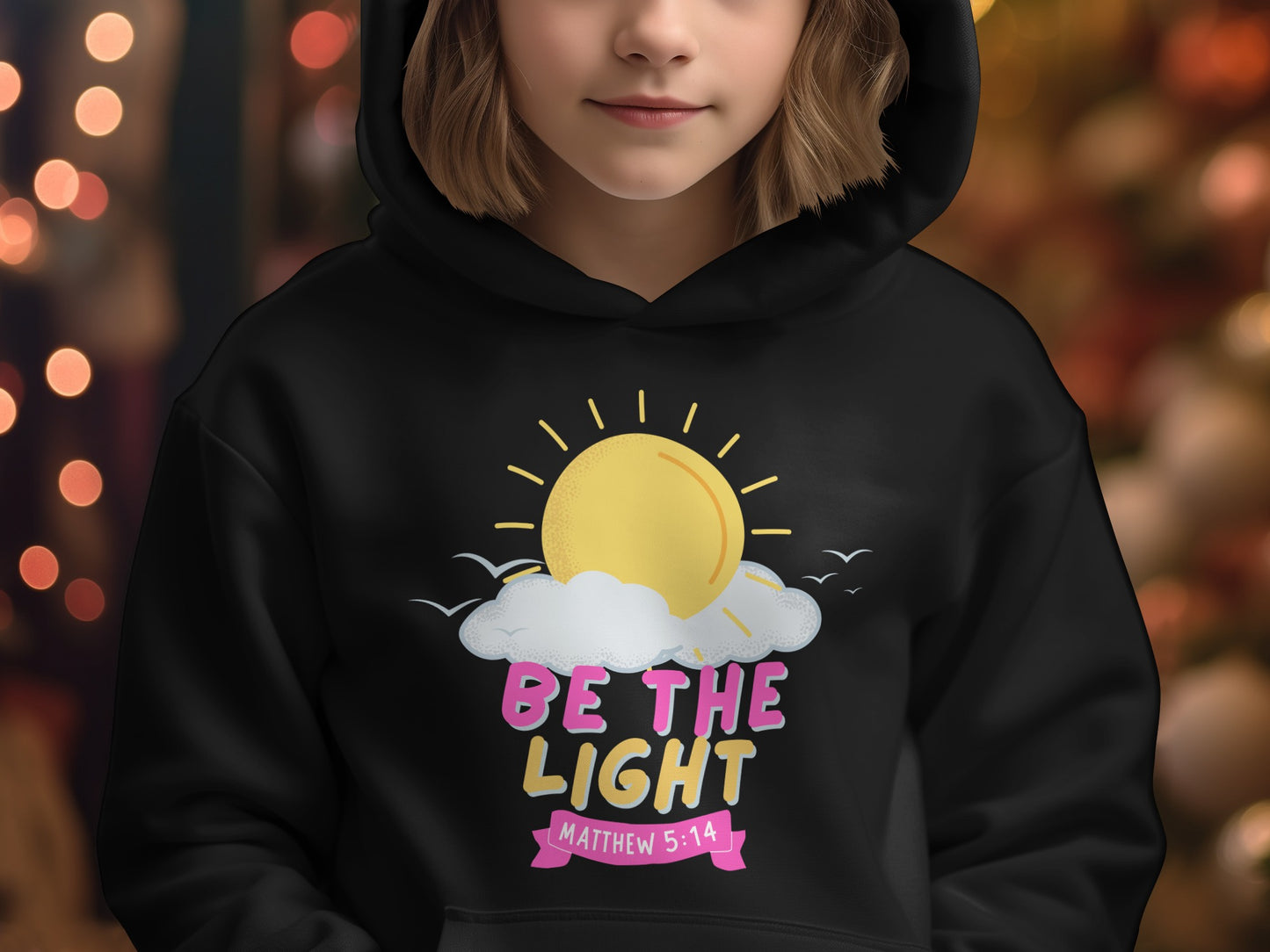 BE THE LIGHT Matthew 5:14 Inspirational Hoodie