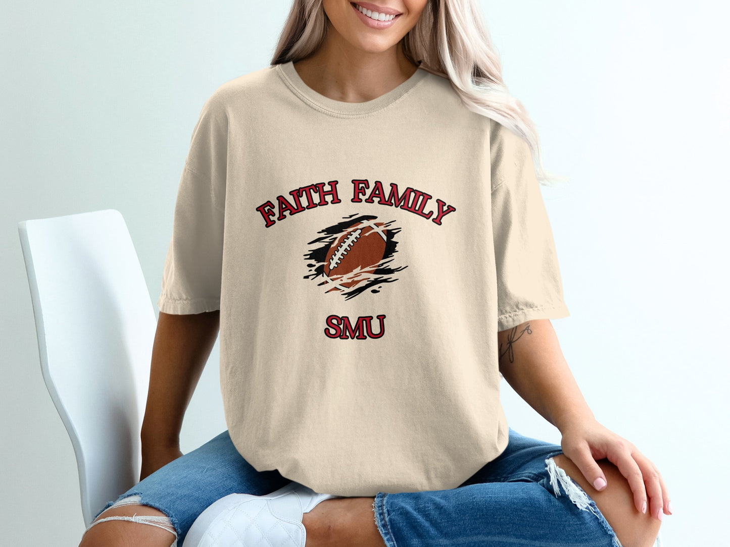 Faith Family SMU Football Graphic Tee