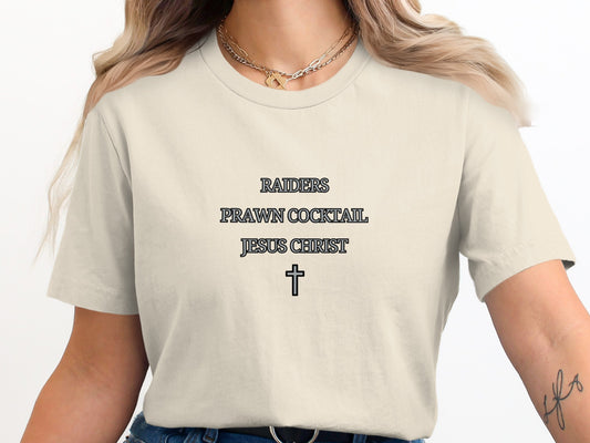 Raiders Prawn Cocktail Jesus Christ T-Shirt product type