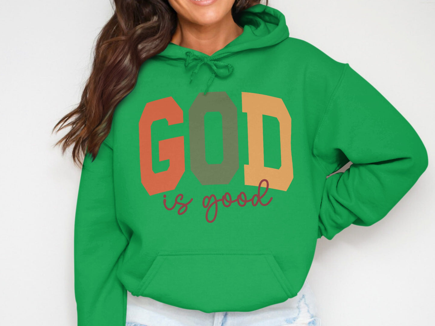 GOD IS GOOD Colorful Graphic Hoodie