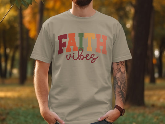 FAITH VIBES Multicolor Graphic Theme T-Shirt