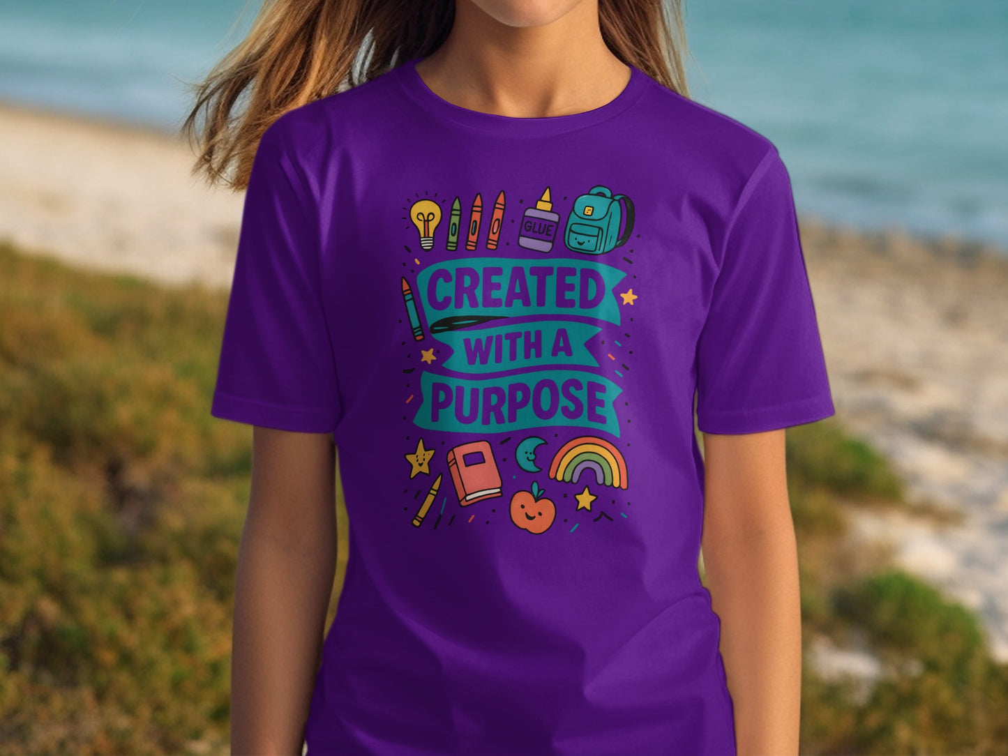 Created with a Purpose Colorful Graphic T-shirt