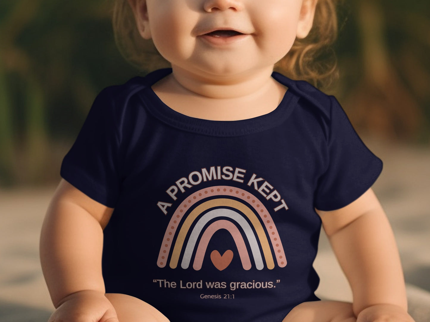 A Promise Kept Cute Baby Onesie with Bible Verse