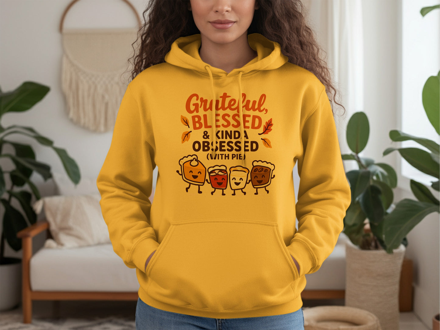 Grateful Blessed and Kind Obsessed with Pie Hoodie