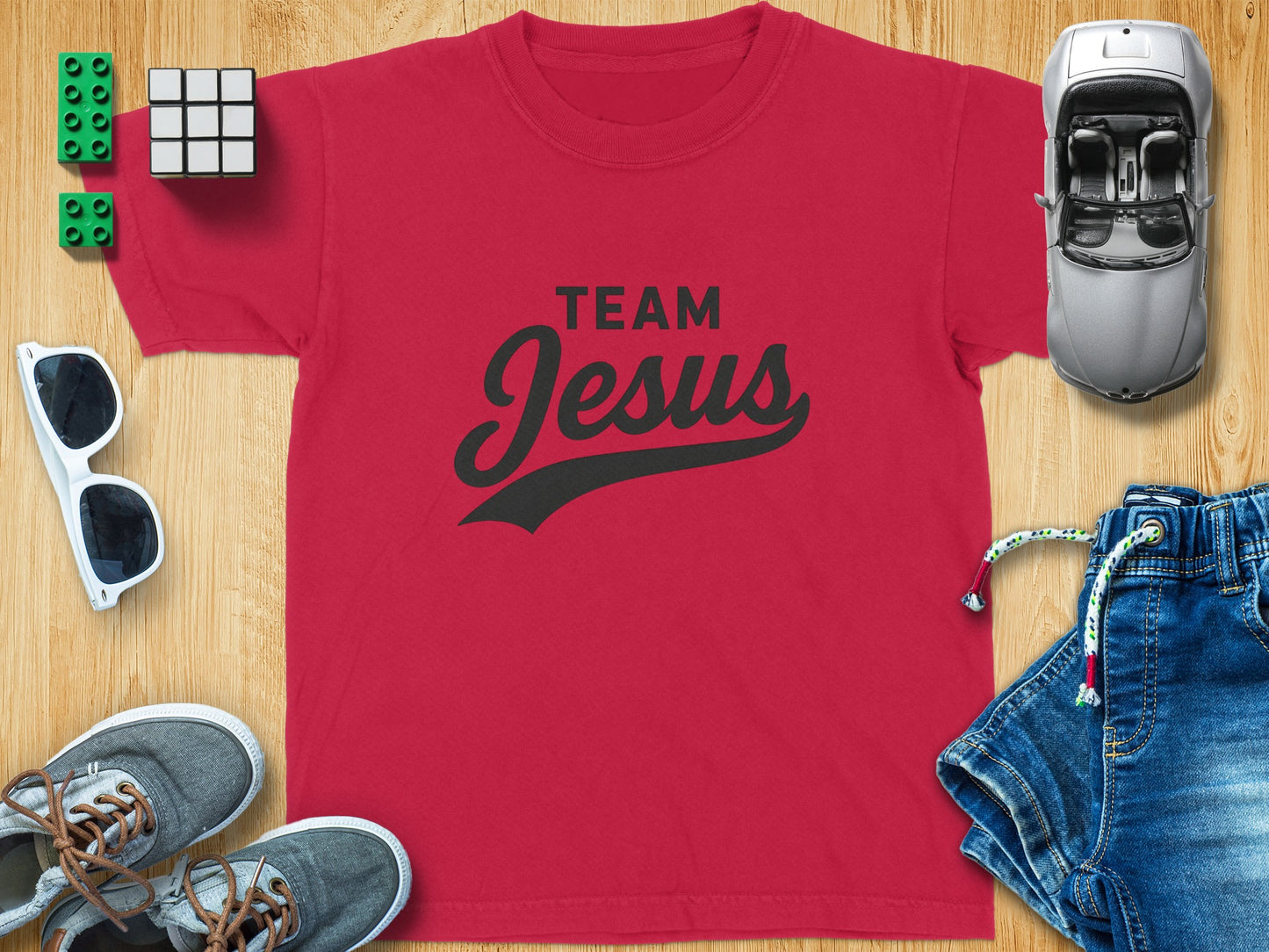 Team Jesus Graphic Casual Wear Red T-Shirt