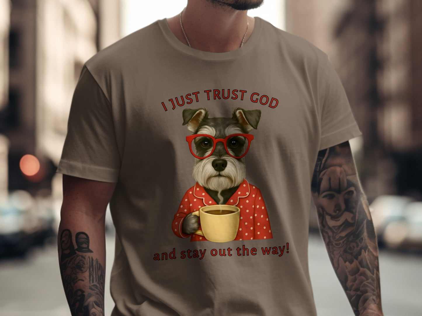I Just Trust God Stay Out the Way Dog Graphic T-shirt