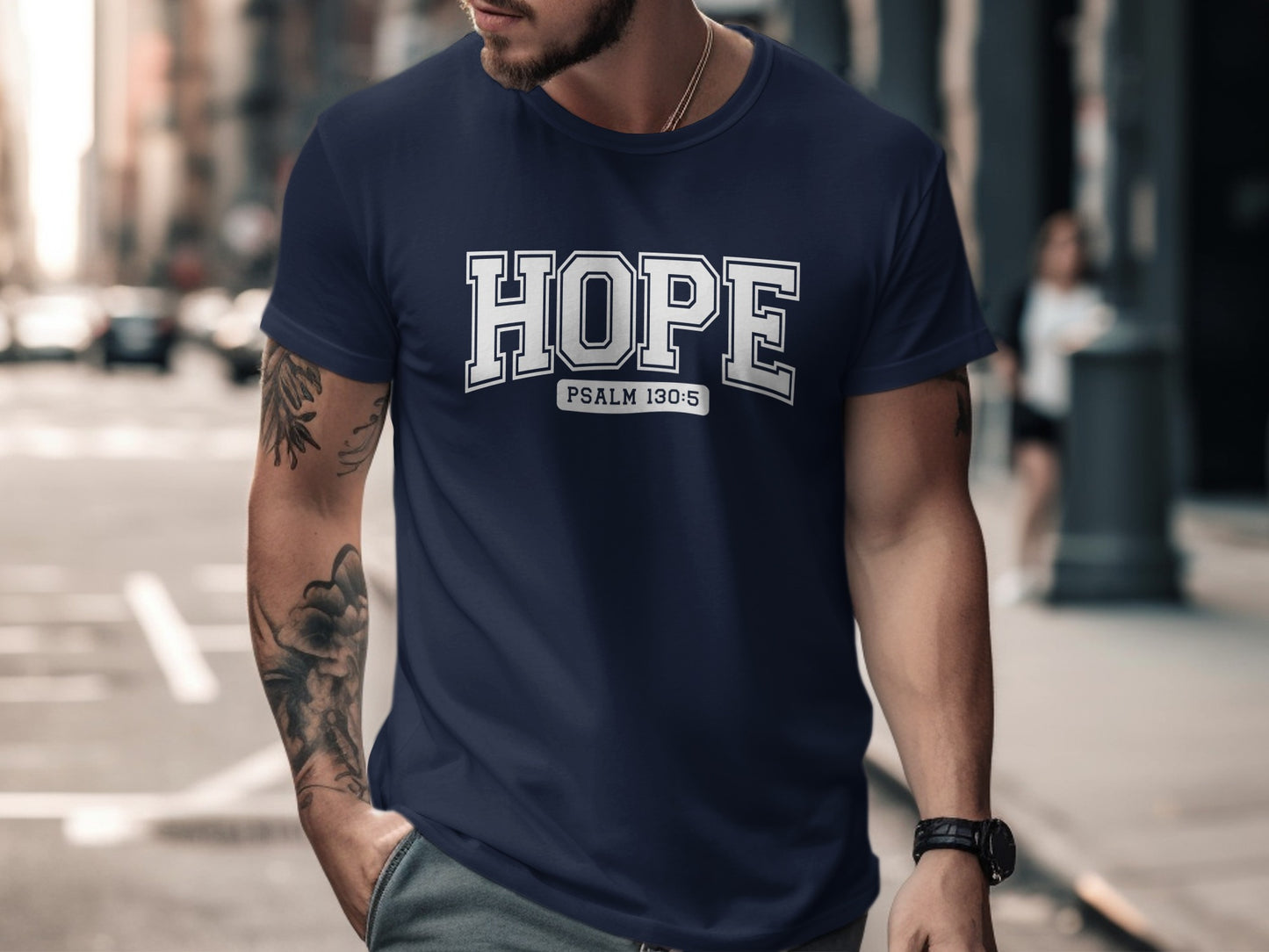 Inspirational Hope Psalm 130 5 T-shirt Urban Style