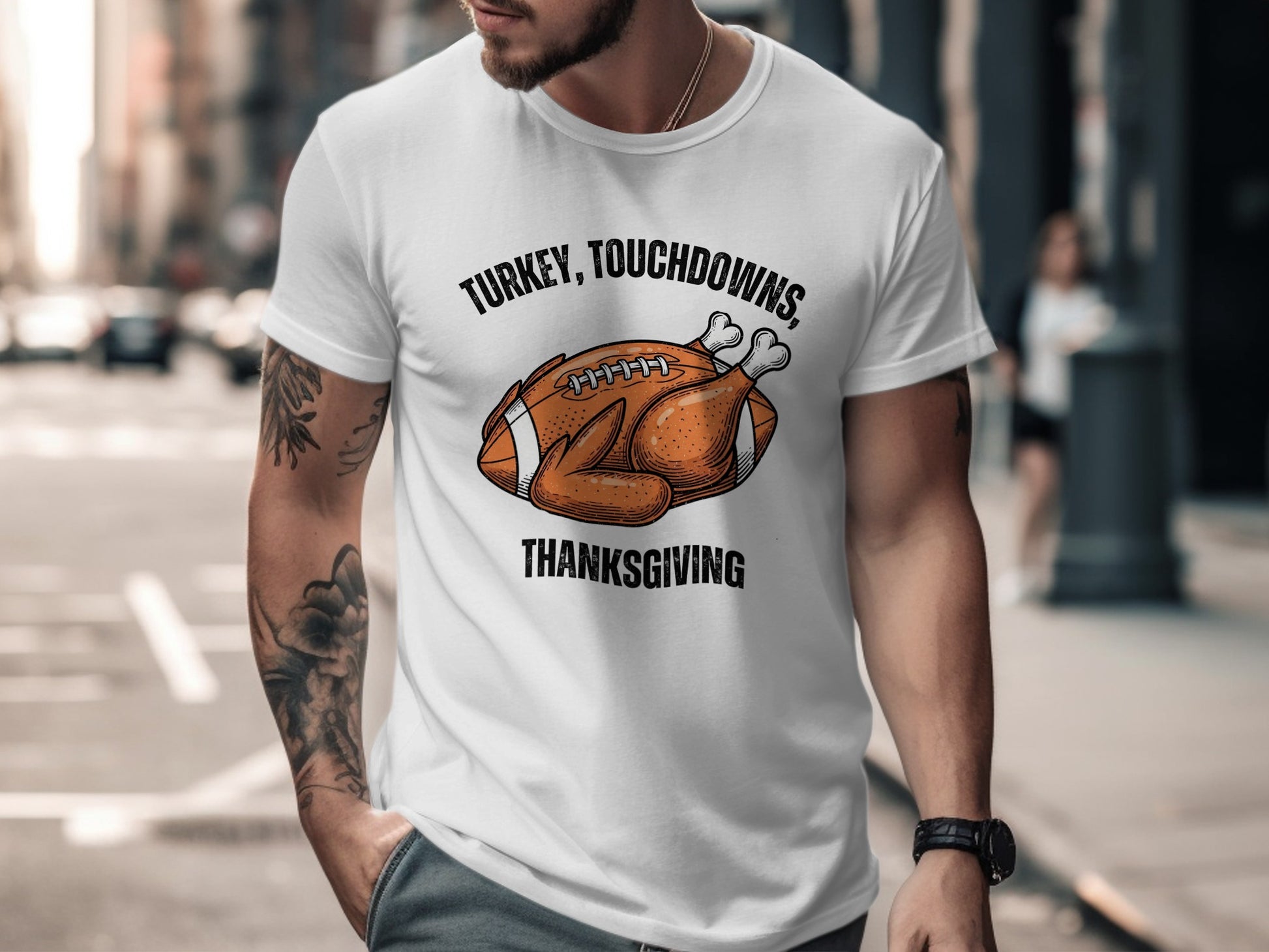 Turkey Touchdowns Thanksgiving T-Shirt