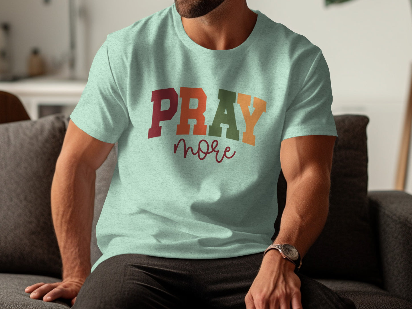 Pray More Inspirational Graphic Tee product