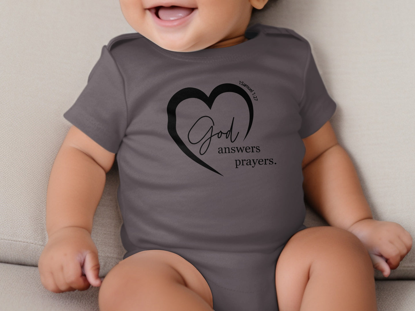 God Answers Prayers Heart Infant Onesie Baby Product