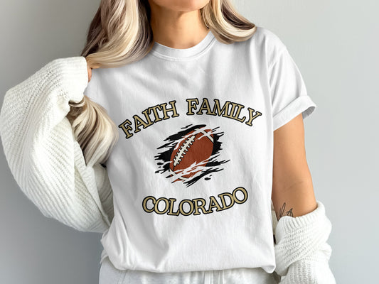 Faith Family Colorado Football Design Shirt