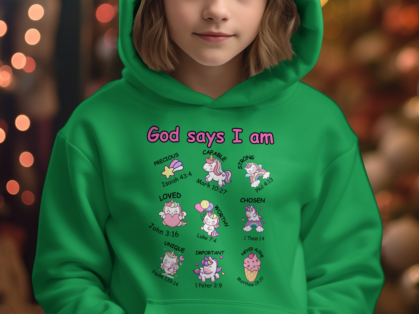 God Says I Am Religious Themed Hoodie for Kids