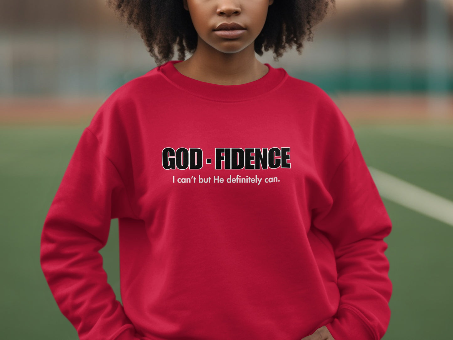 God Fidence I Can't But He Definitely Can Sweatshirt