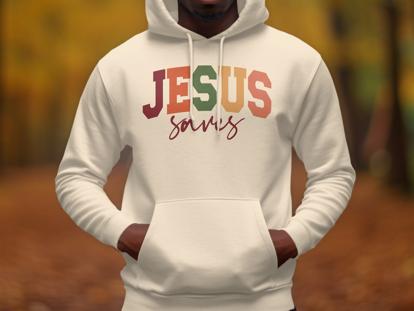 JESUS Saves Colorful Graphic Hoodie