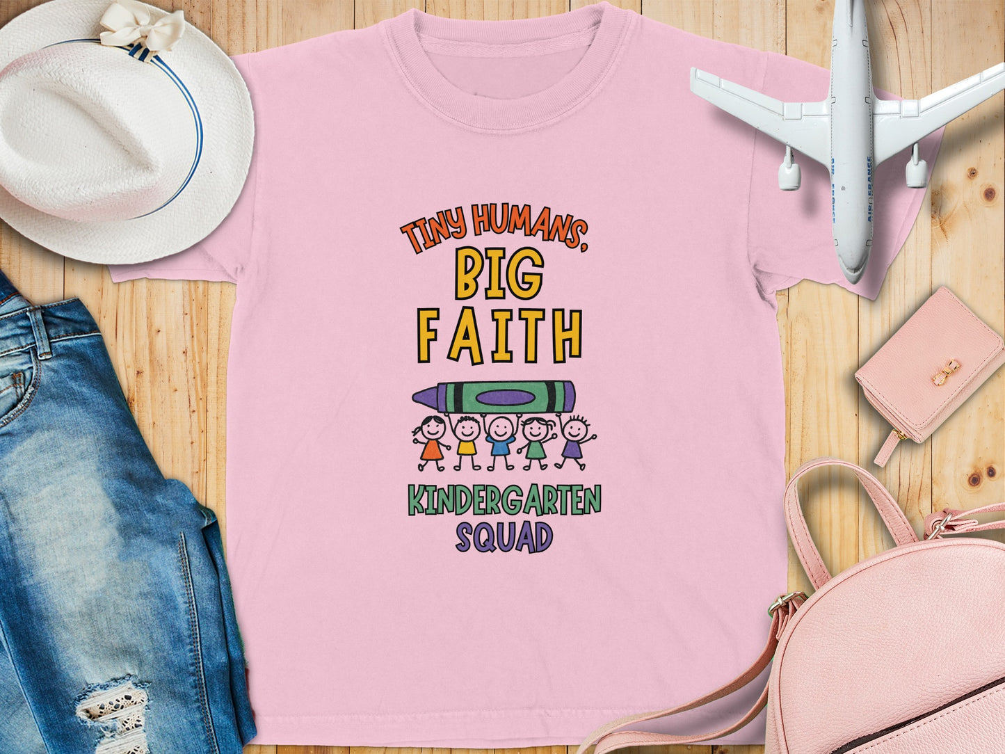 Tiny Humans Big Faith Kindergarten Squad Shirt