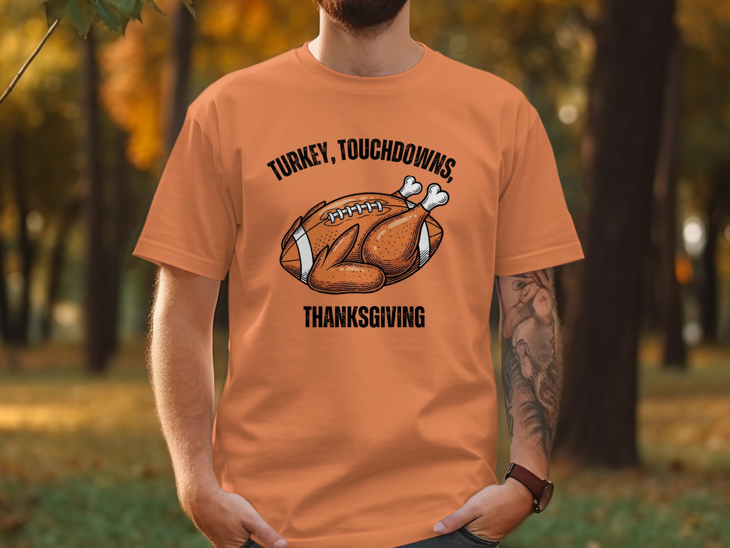 Turkey Touchdowns Thanksgiving Shirt Product