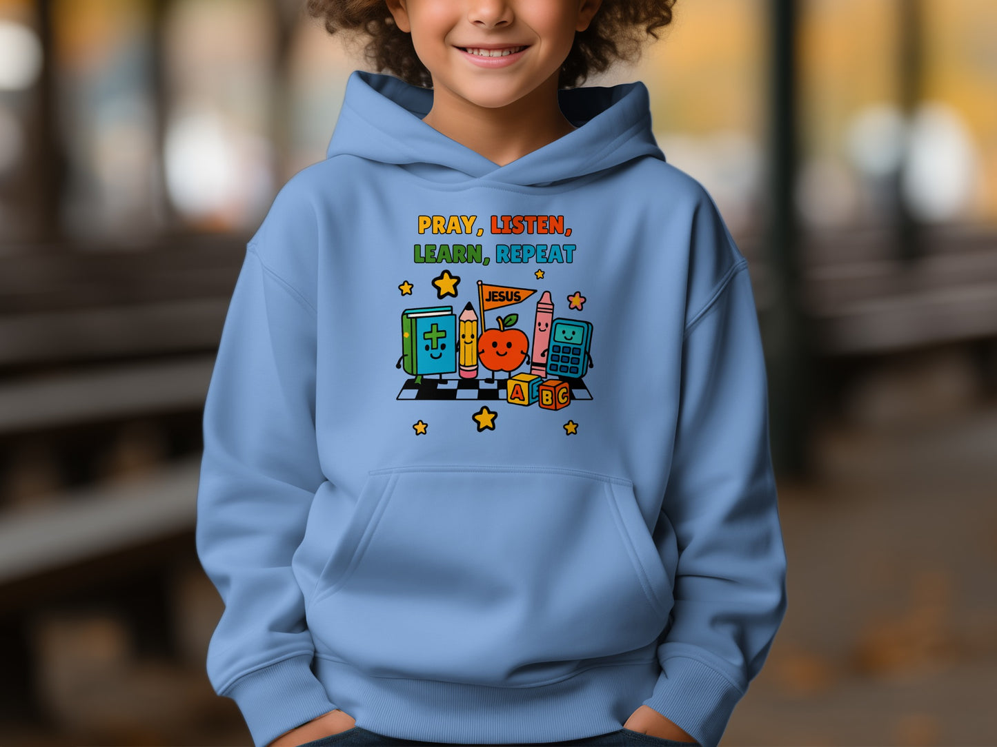 Pray Listen Learn Repeat Kids Hoodie