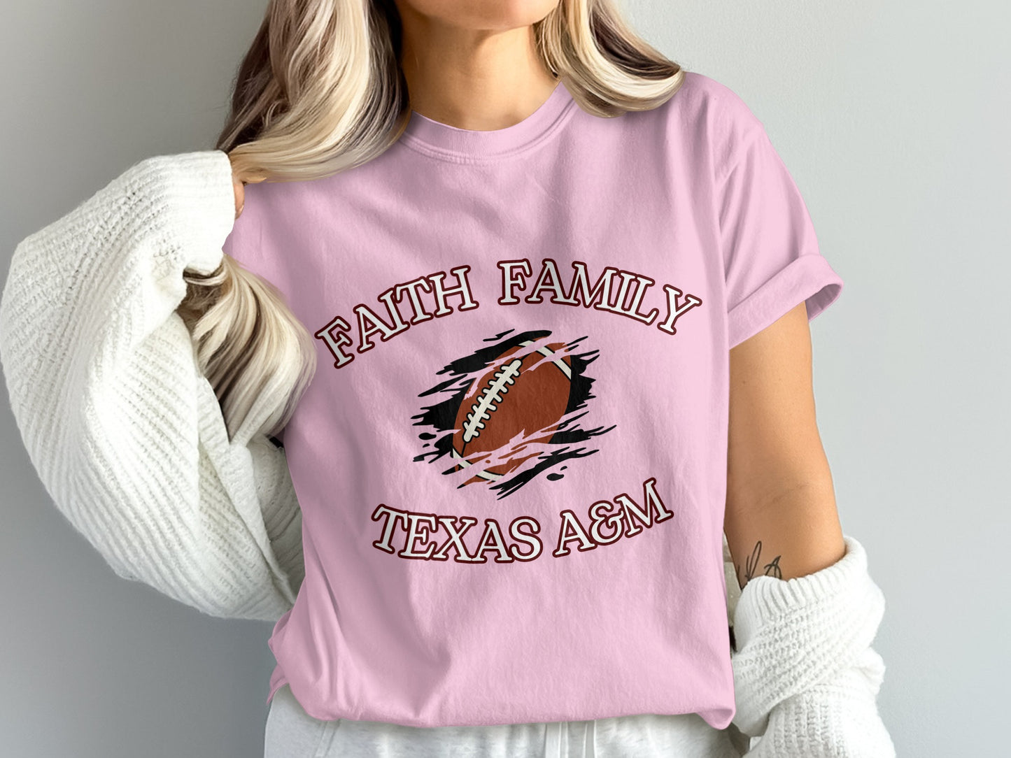 Faith Family Texas A&M Football Graphic Tee