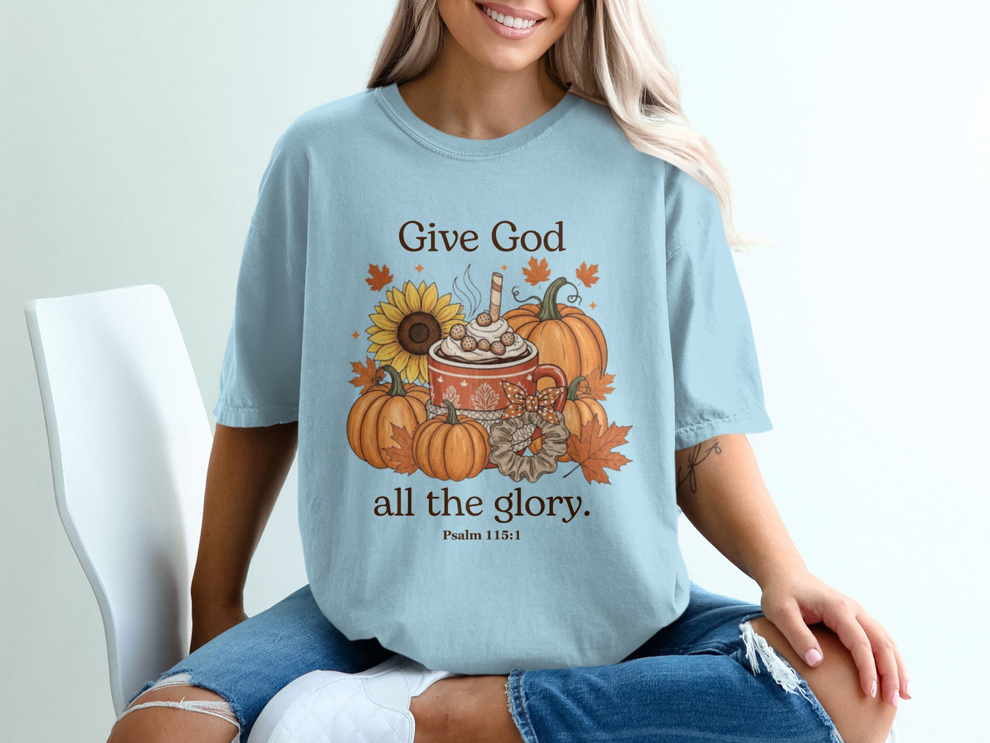 Give God All the Glory Religious Graphic T-Shirt