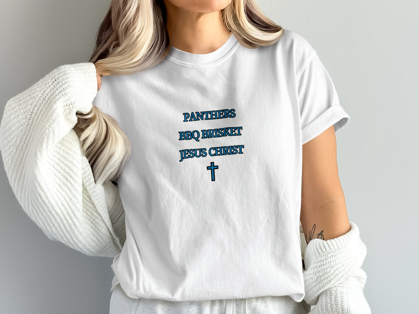 Panthers BBQ Brisket Jesus Christ T-shirt product