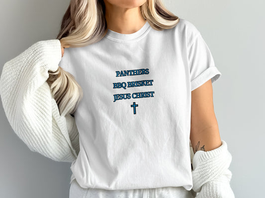 Panthers BBQ Brisket Jesus Christ T-shirt product