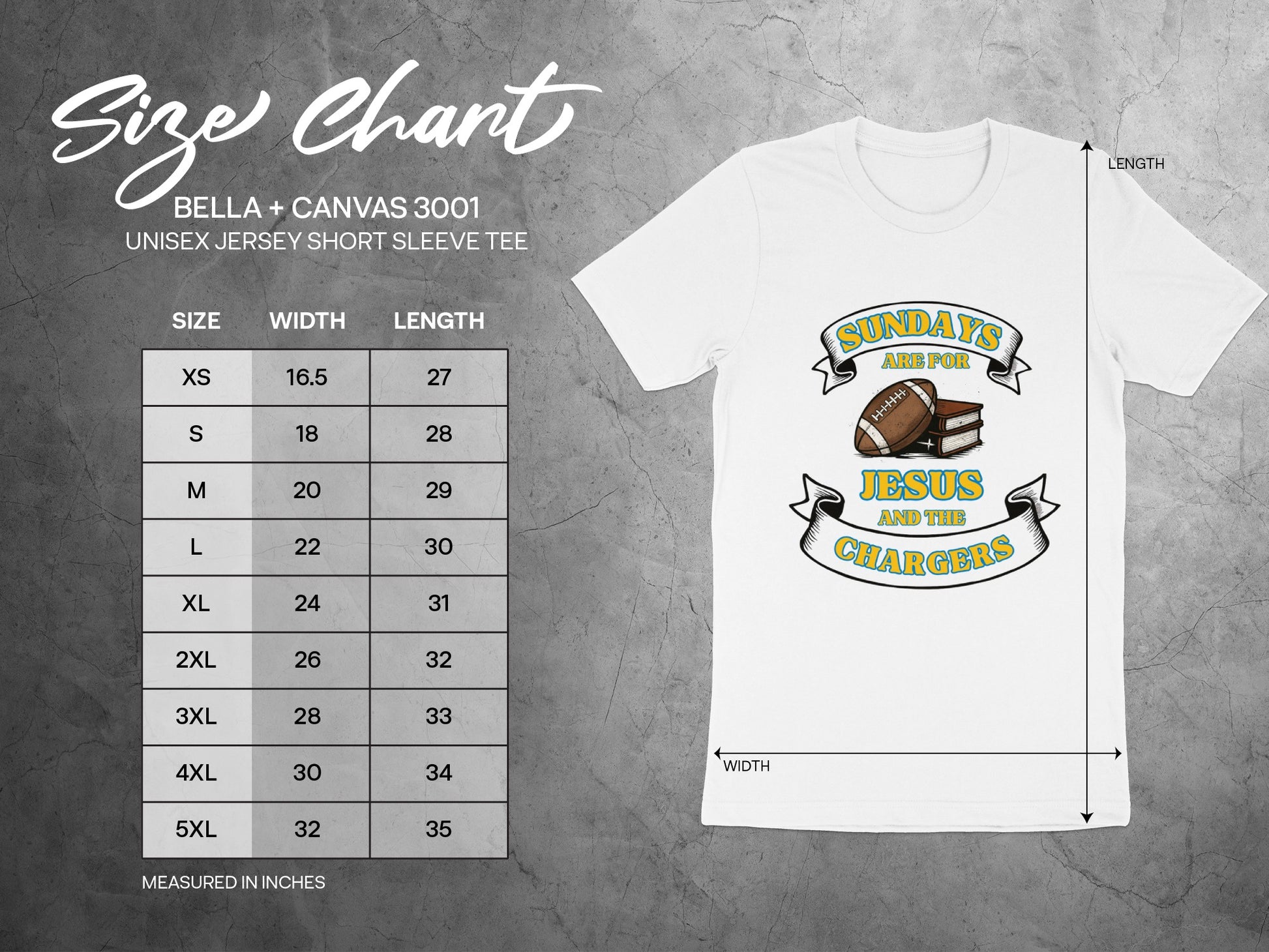 Sundays Are For Jesus and The Chargers Tee product