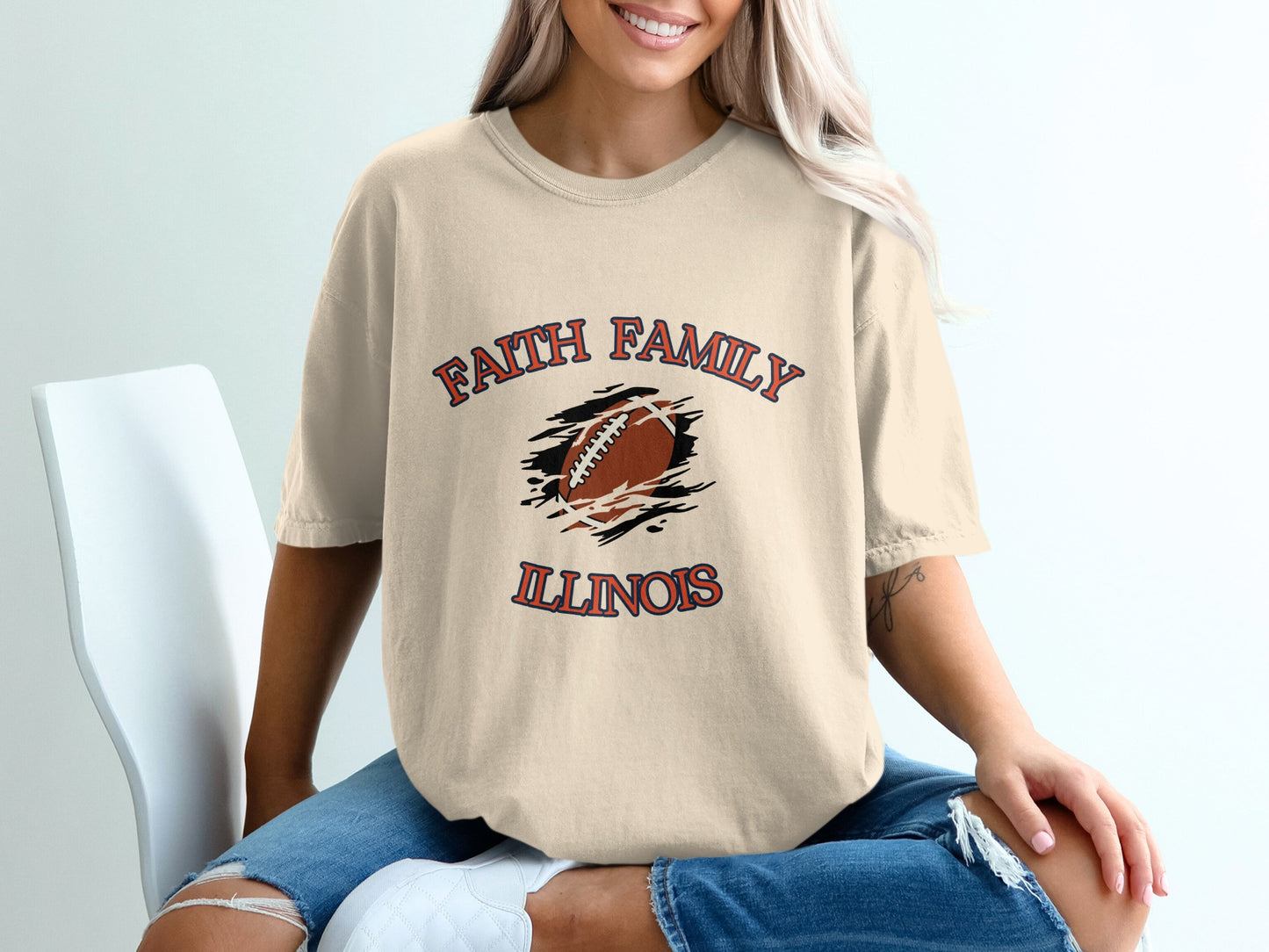 Faith Family Illinois Football Graphic Tee
