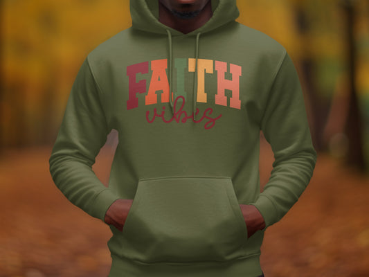 Faith Vibes Multicolor Gradient Print Hoodie