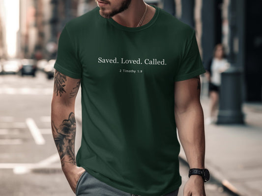 Saved Loved Called 2 Timothy 1:9 Graphic T-Shirt product type