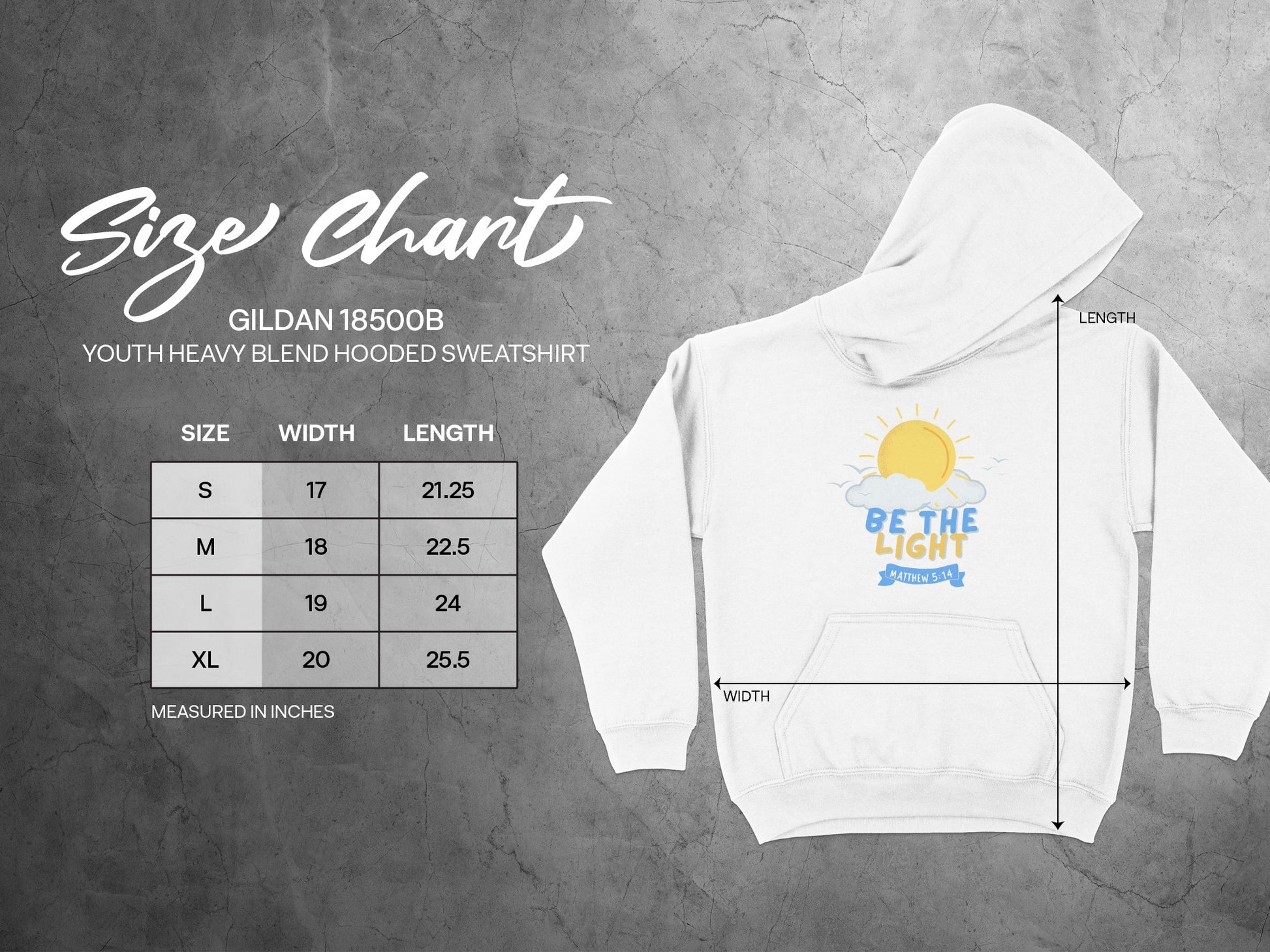 Be The Light Youth Heavy Blend Hooded Sweatshirt Product