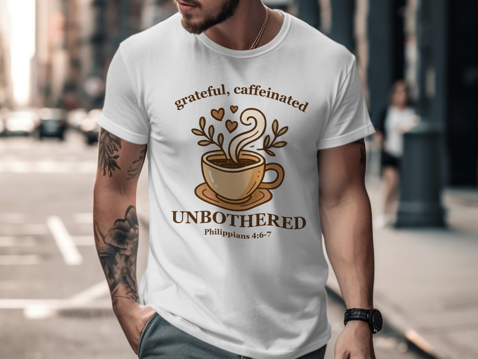Grateful Caffeinated Unbothered T-Shirt Product