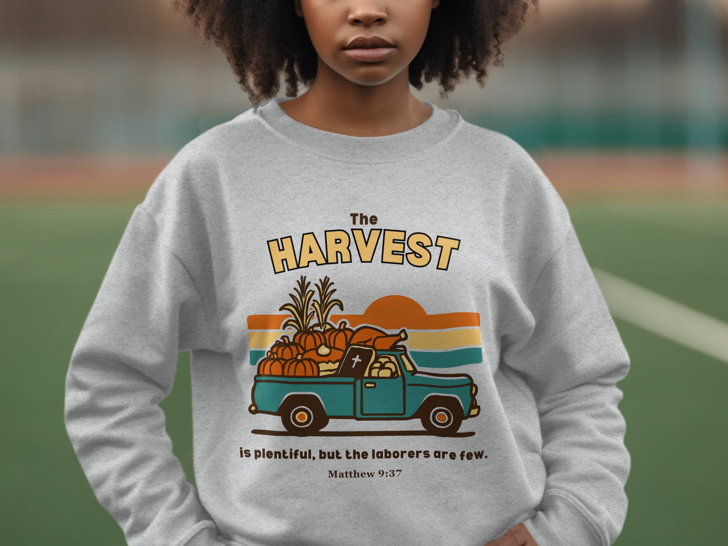 Harvest Truck Graphic Print Sweatshirt Product