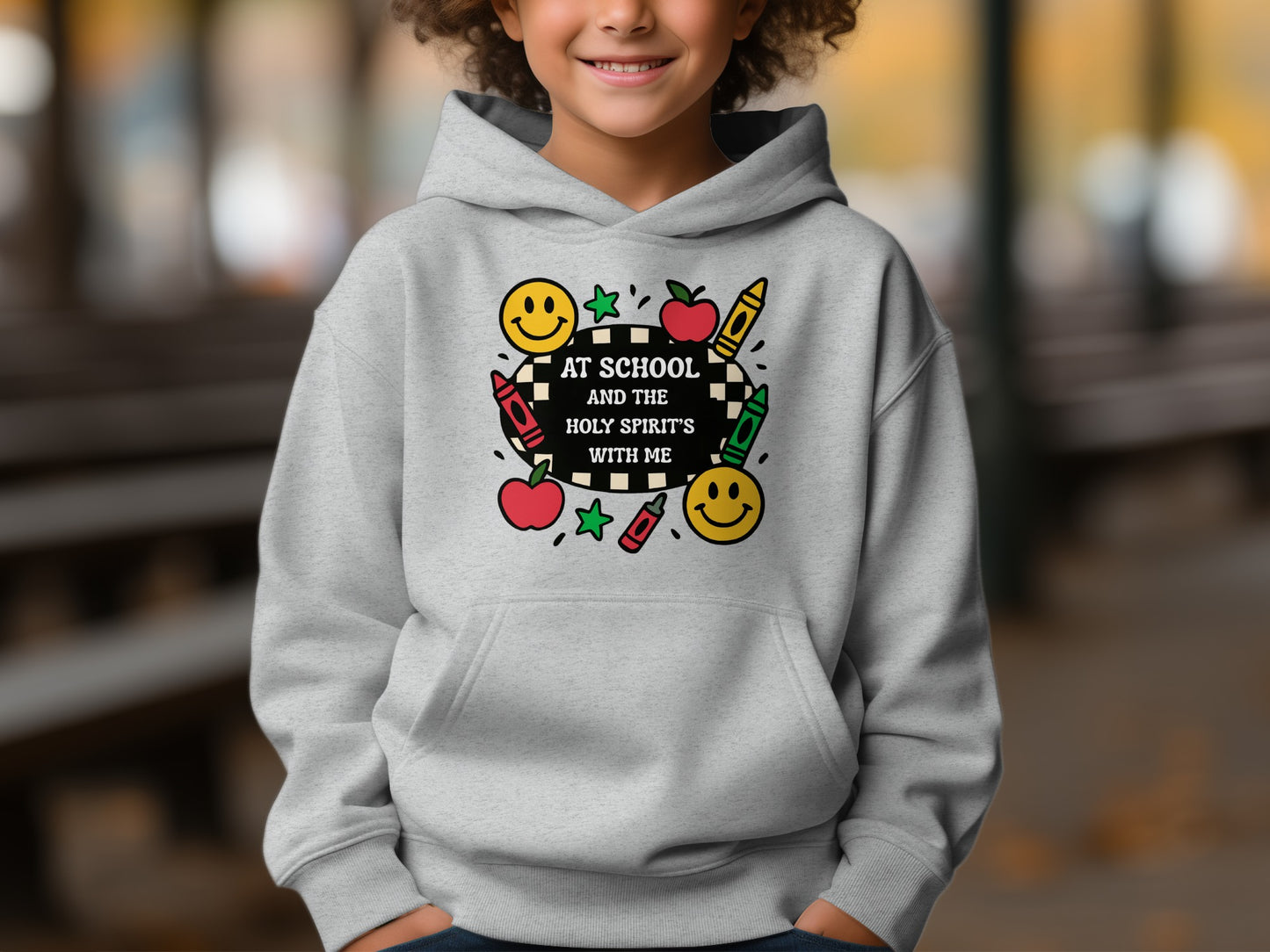 At School and the Holy Spirits with Me Hoodie