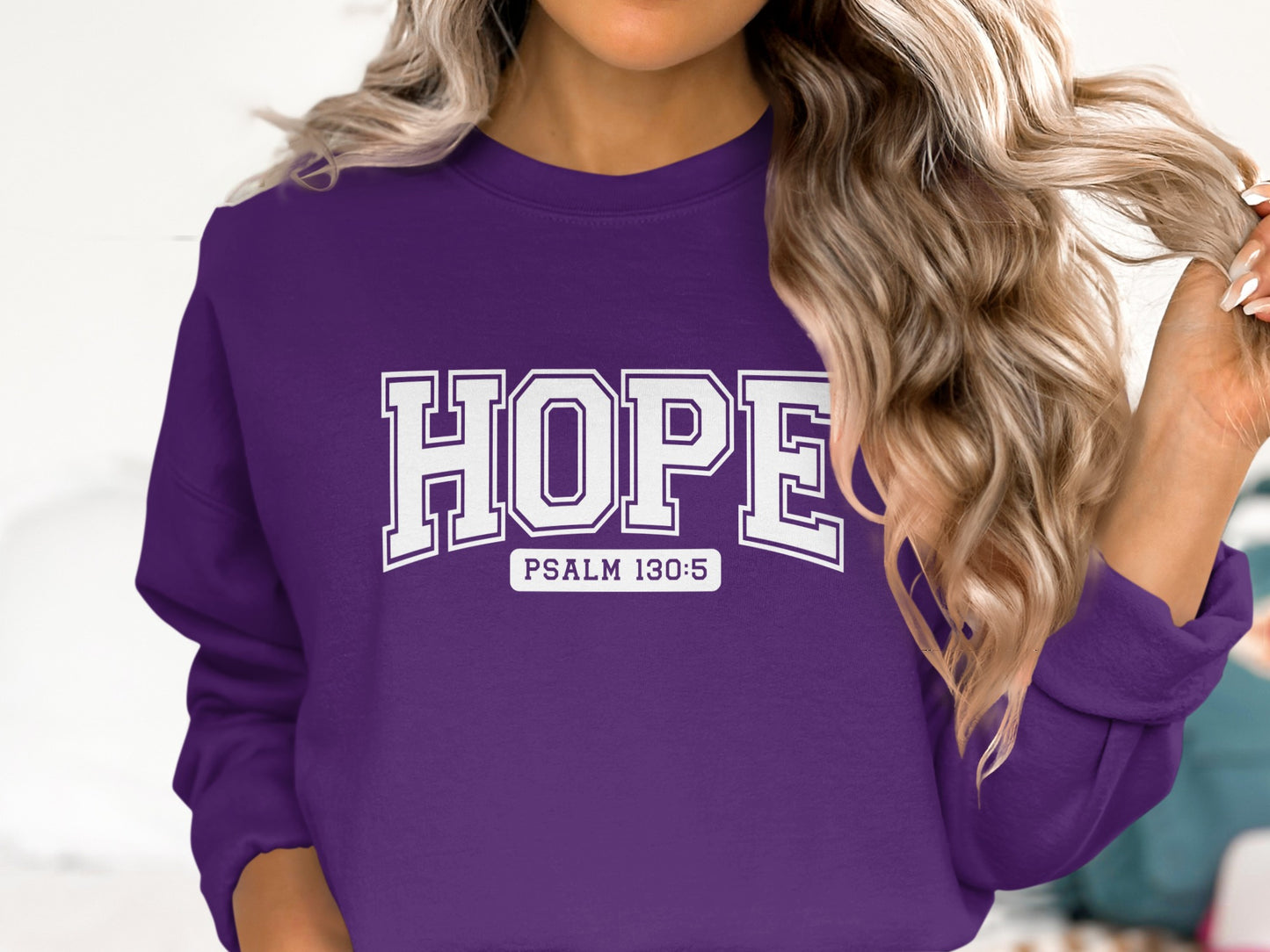 Hope Psalm 130 5 statement sweatshirt product