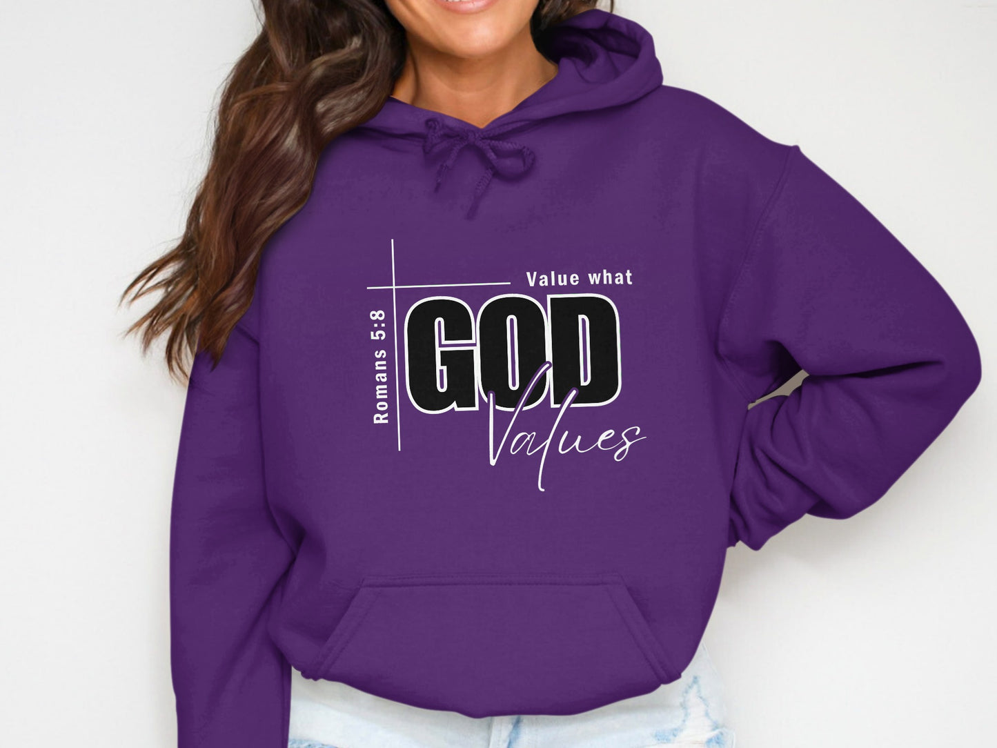 Value What God Values Romans 5:8 Graphic Hoodie product type