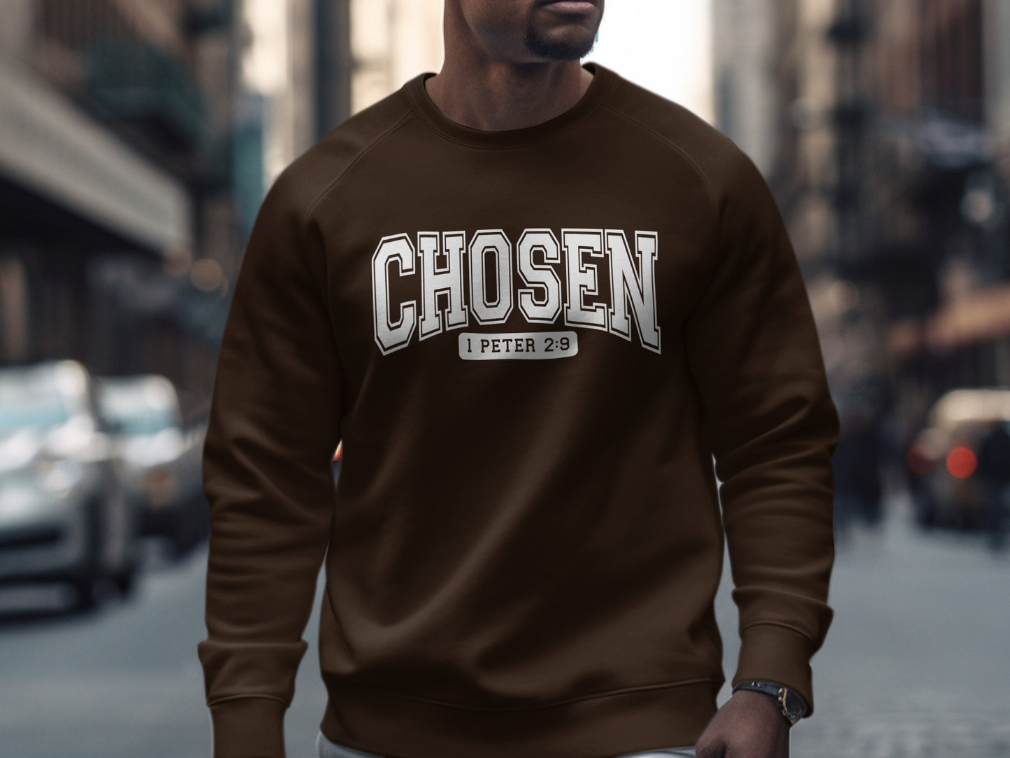 CHOSEN I Peter 2:9 Inspirational Graphic Sweatshirt