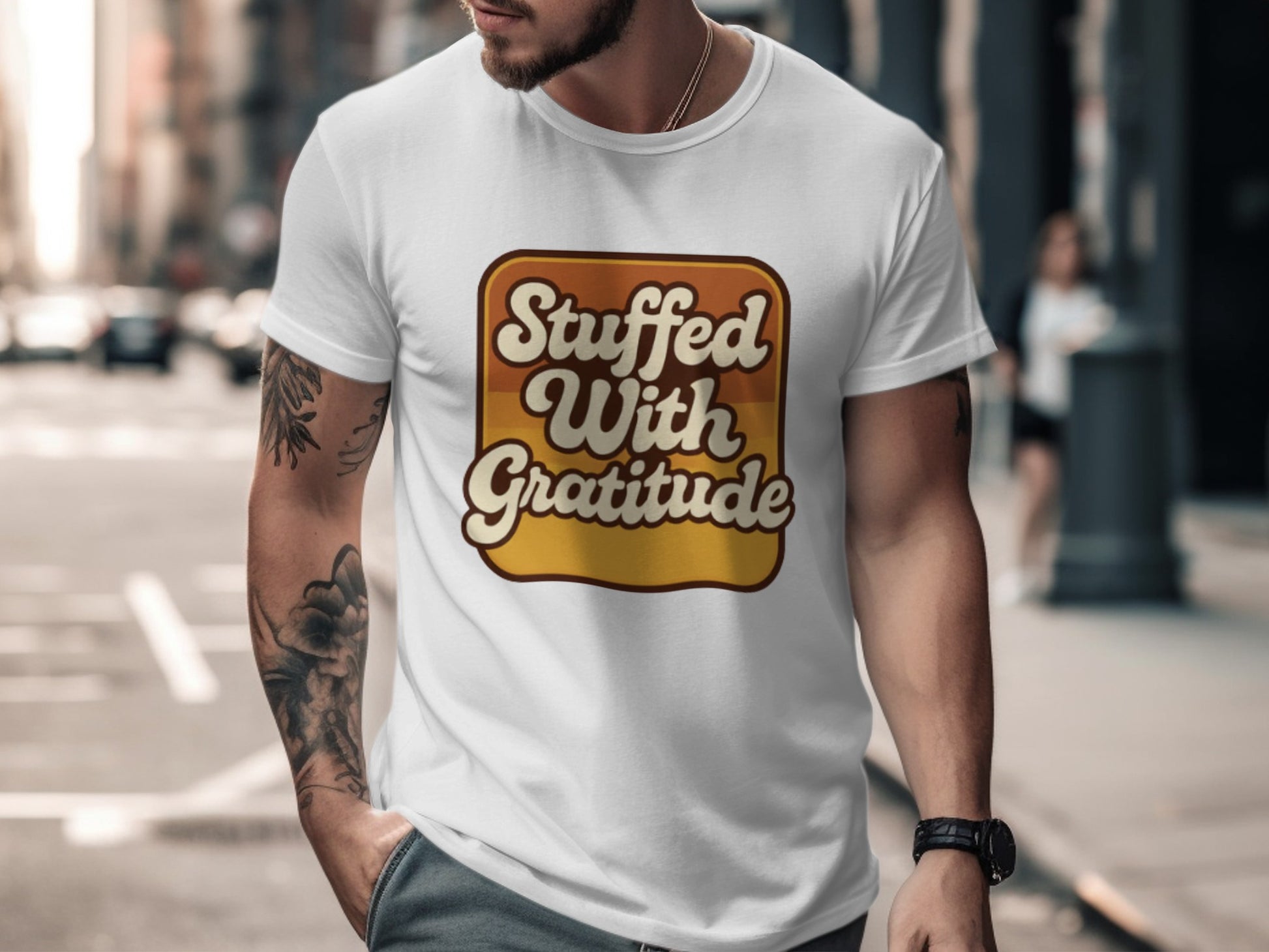 Stuffed With Gratitude Thanksgiving T-Shirt