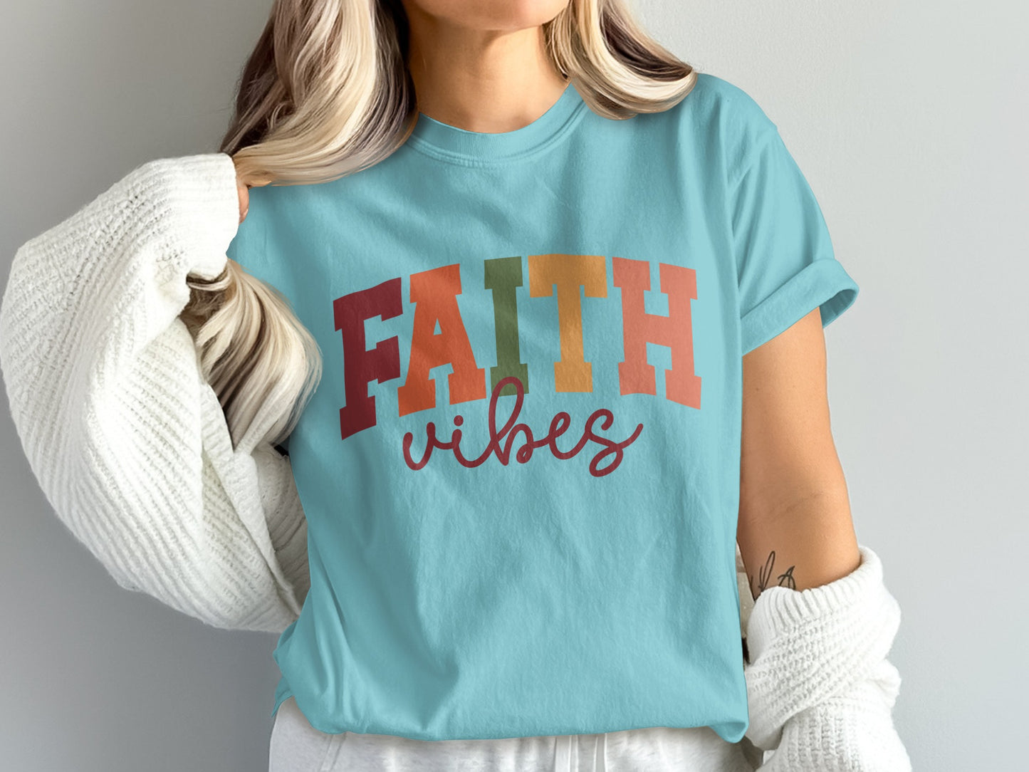 Faith Vibes Inspirational T-shirt Casual Wear
