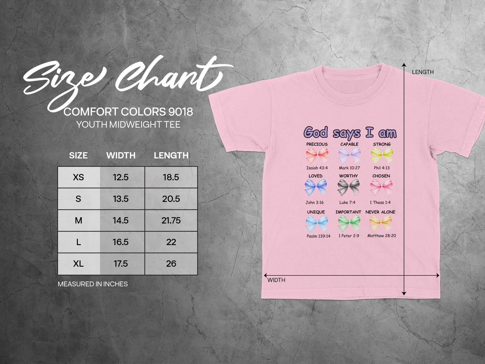 God Says I Am Comfort Colors 9018 Youth Midweight Tee