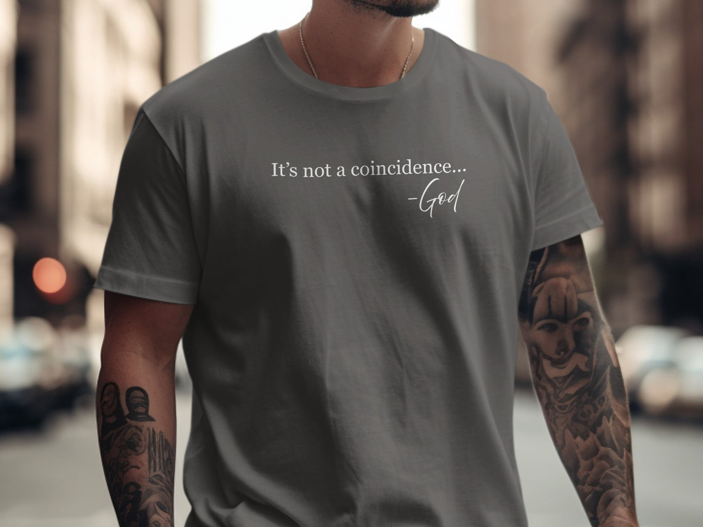It's not a coincidence God quote graphic t-shirt product