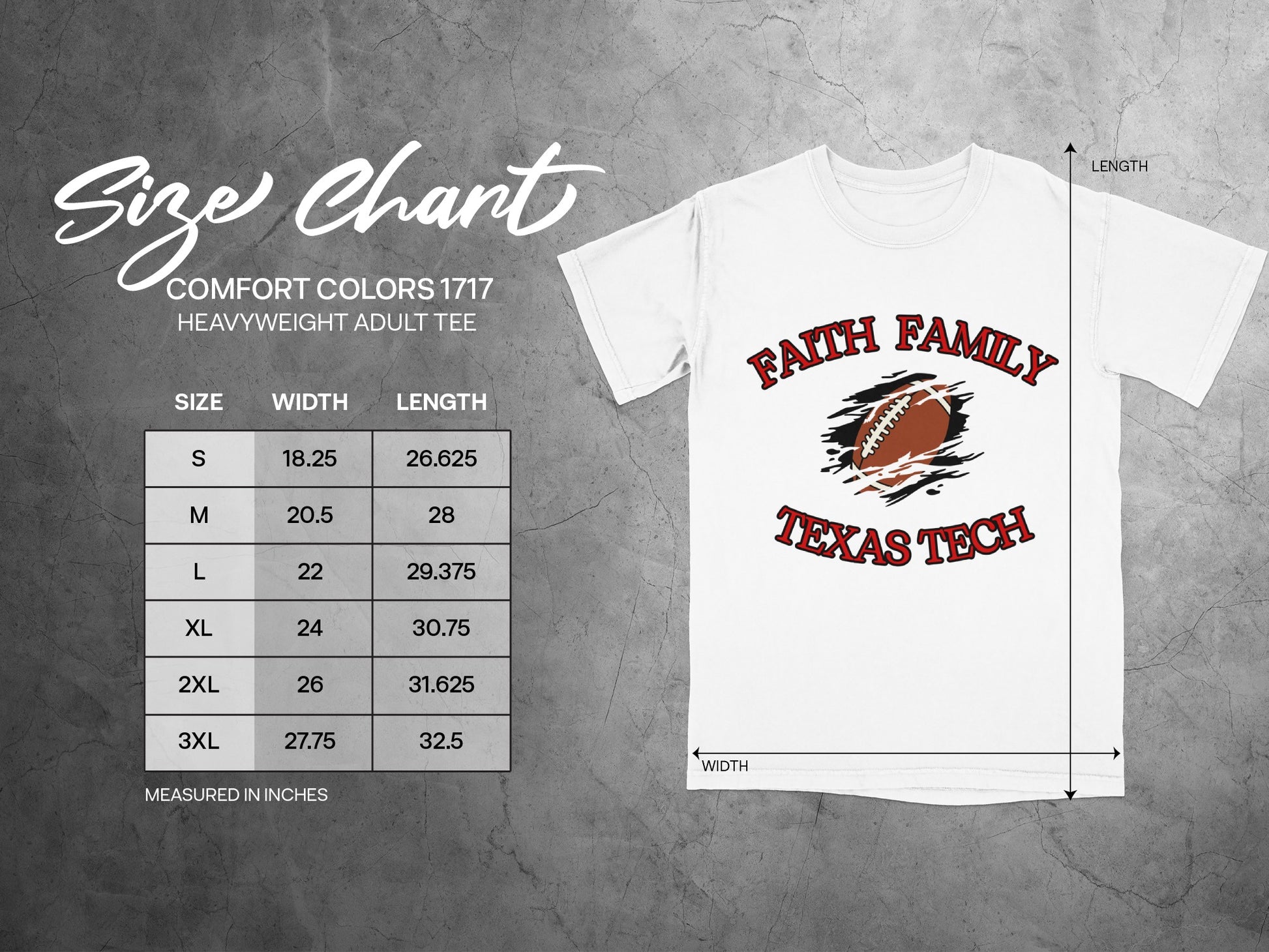Faith Family Texas Tech Football Heavyweight Tee
