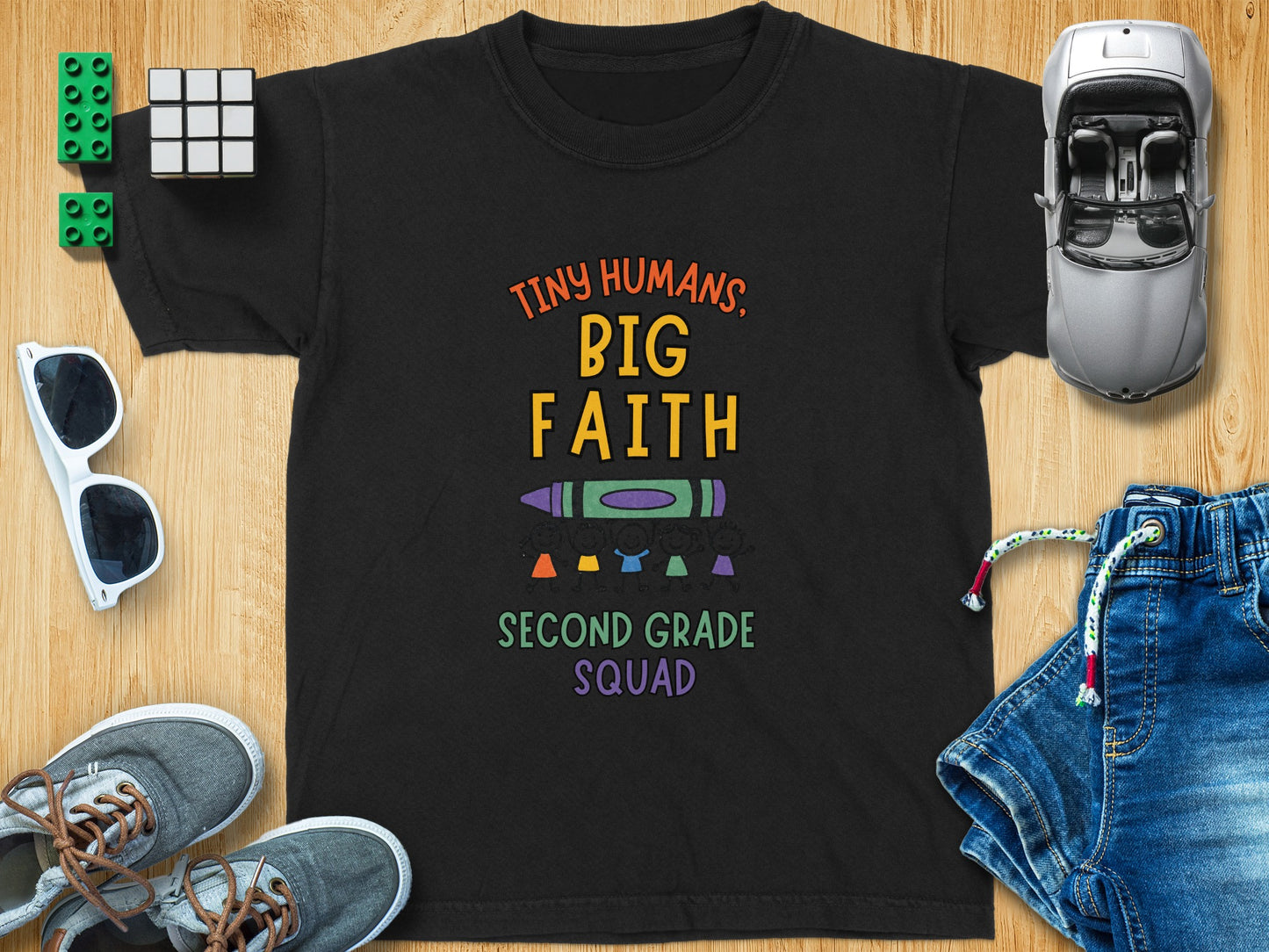 Tiny Humans Big Faith Second Grade Squad Shirt