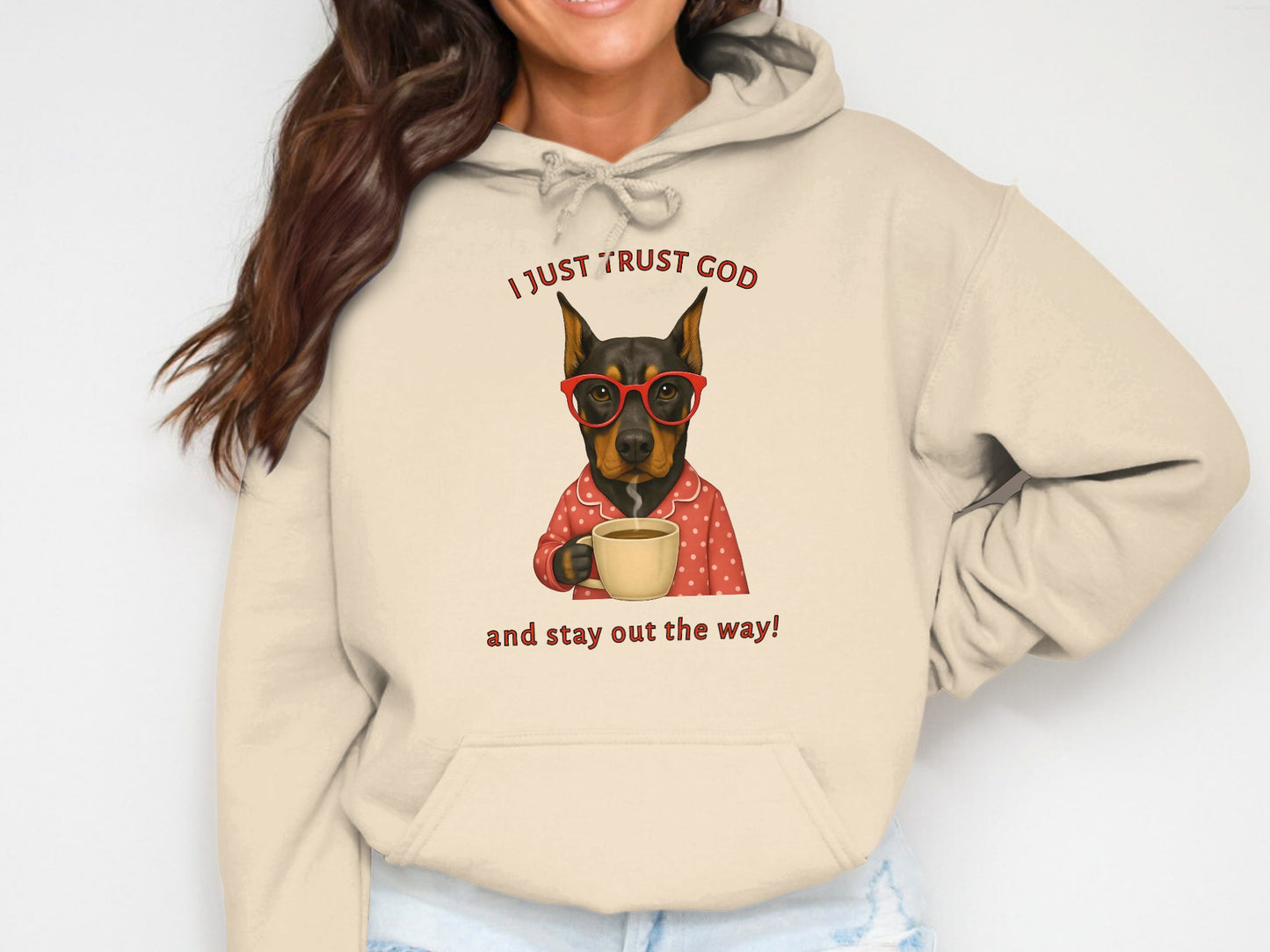 I Just Trust God Dog in Glasses Funny Hoodie