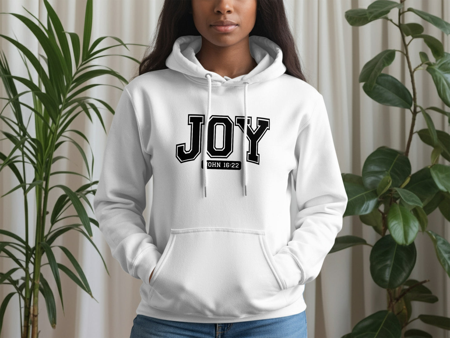 JOY JOHN 16:22 Printed Hoodie for Casual Wear