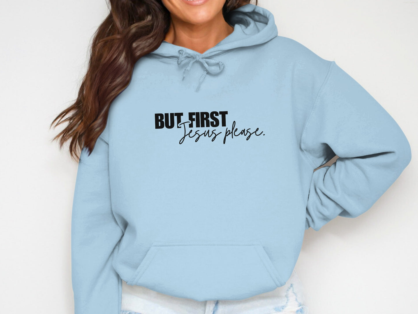 Stylish But First Jesus Please Hoodie product