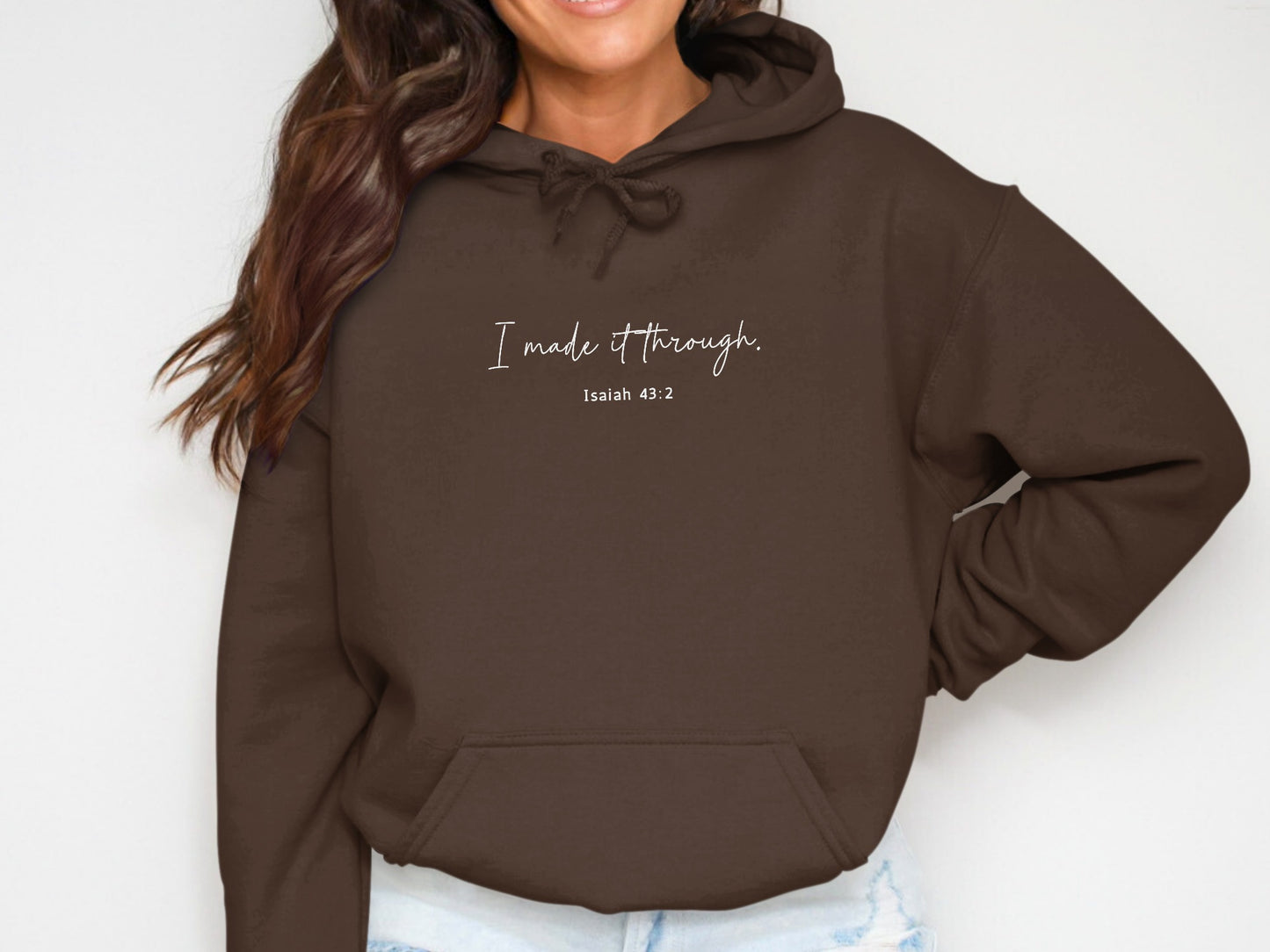 Inspirational Quote Hoodie Isaiah 43:2 Solid Color Product