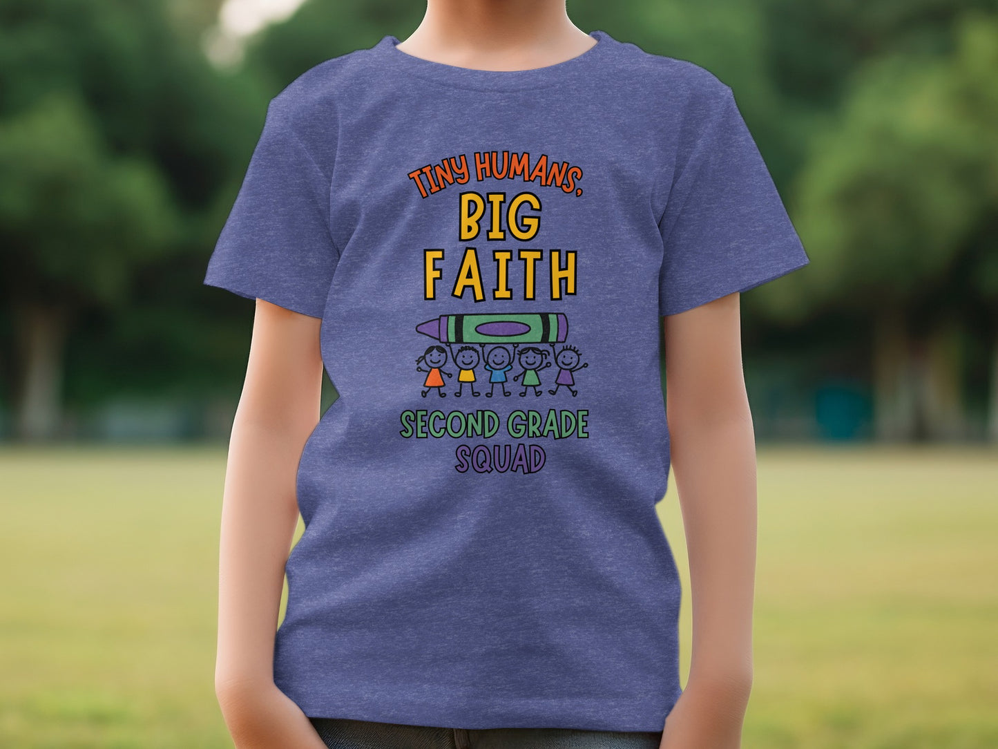 Tiny Humans Big Faith Second Grade Squad T-Shirt