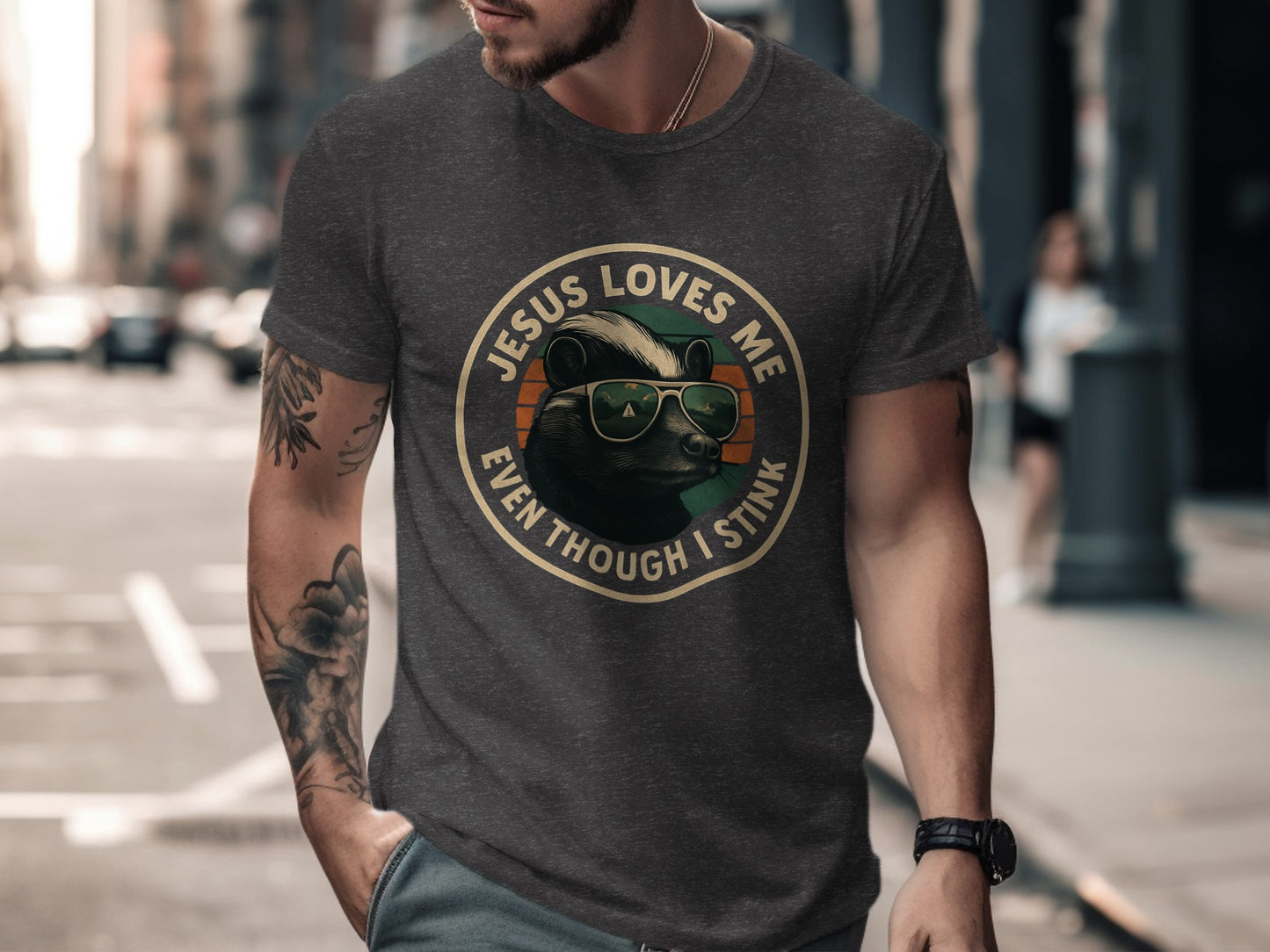 Jesus Loves Me Even Though I Stink Funny Shirt