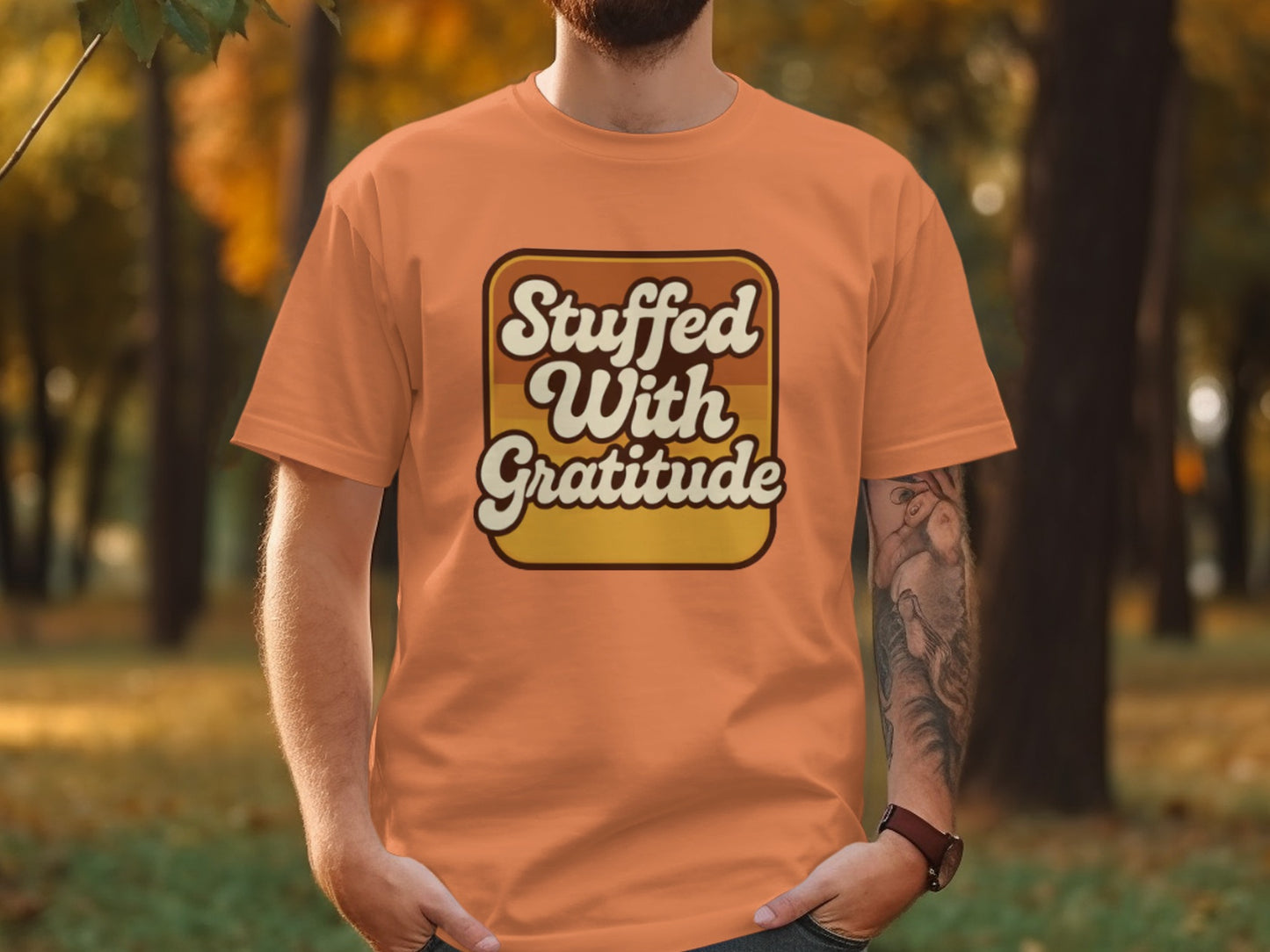 Stuffed With Gratitude Thanksgiving T-Shirt
