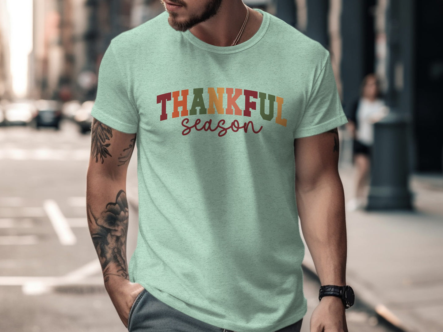 Thankful Season Tee Colorful Autumn Design Shirt